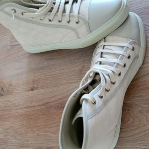 Gucci GG Cotton washed White High Top Sneaker
